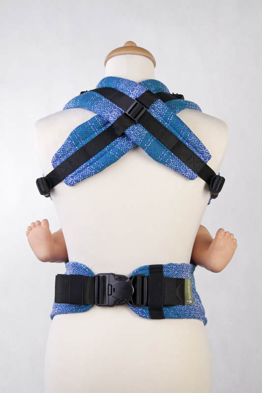 Ergonomic Carrier, Baby Size, jacquard weave 100% cotton - LITTLE LOVE OCEAN, Second Generation #babywearing
