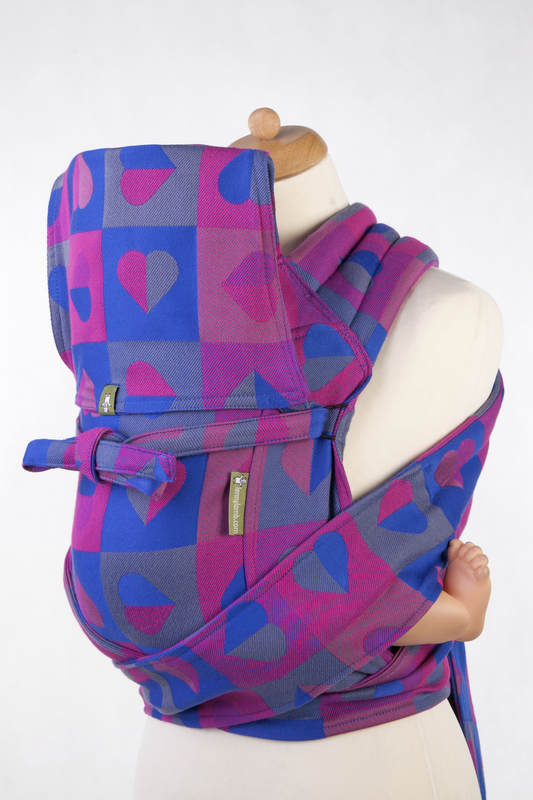 Mei Tai carrier Toddler with hood/ jacquard twill / 100% cotton /  HEARTBEAT - CHLOE #babywearing