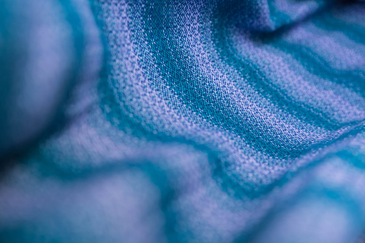 Ringsling, Jacquard Weave (100% cotton), with gathered shoulder - LITTLE LOVE - OCEAN - long 2.1m (grade B) #babywearing