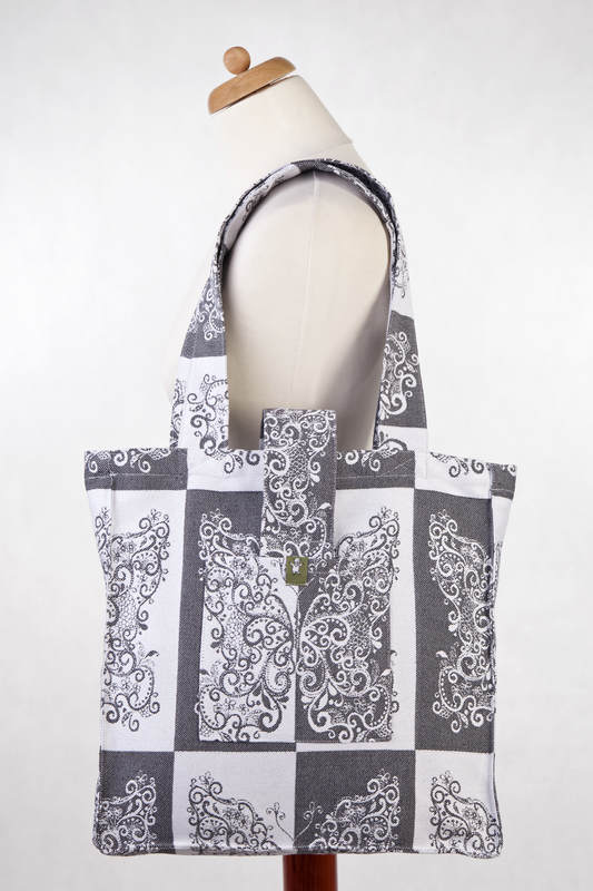 Shoulder bag made of wrap fabric (100% cotton) - SILVER BUTTERFLY - standard size 37cmx37cm #babywearing