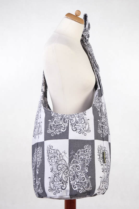 Hobo Bag made of woven fabric (100% cotton) - SILVER BUTTERFLY #babywearing