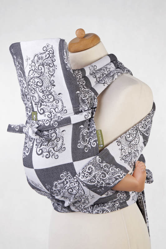 Mei Tai carrier Mini with hood/ jacquard twill / 100% cotton / SILVER BUTTERFLY #babywearing