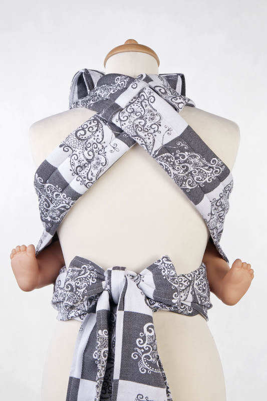 Mei Tai carrier Mini with hood/ jacquard twill / 100% cotton / SILVER BUTTERFLY #babywearing