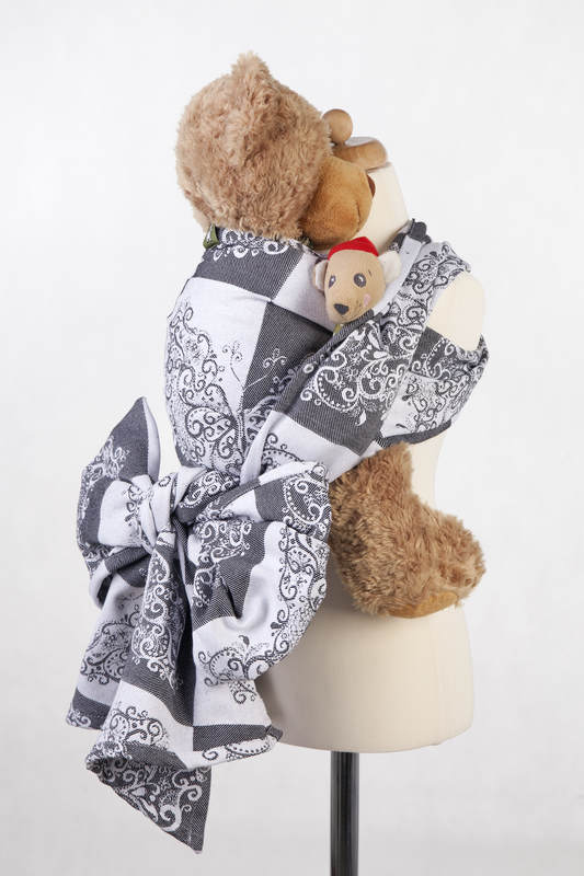 Żakardowa chusta dla lalek, 100% bawełna - SREBRZYSTY MOTYL #babywearing