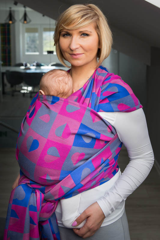 Żakardowa chusta do noszenia dzieci, bawełna - BICIE SERCA - CHLOE - rozmiar L #babywearing