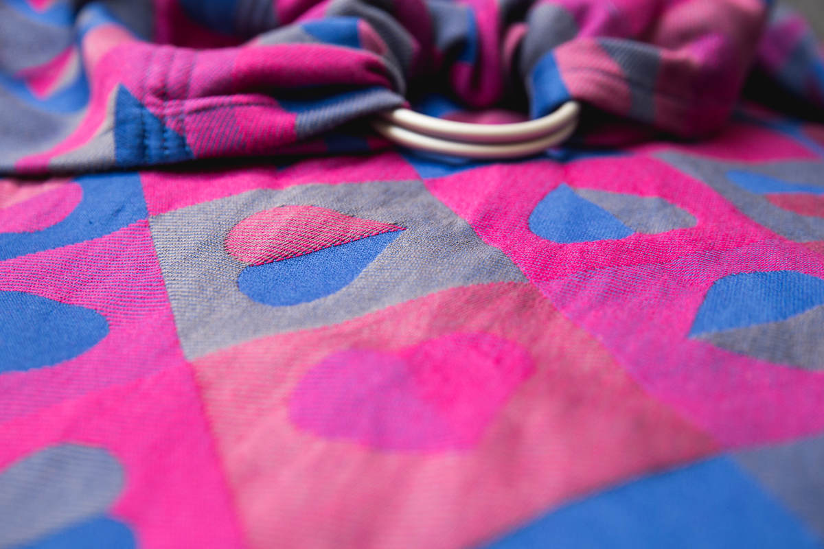 RingSling, Jacquardwebung (100% Baumwolle), Raffung an den Ringen - HEARTBEAT - CHLOE - long 2.1m (grad B) #babywearing