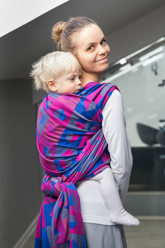 Żakardowa chusta do noszenia dzieci, bawełna - BICIE SERCA - CHLOE - rozmiar XL #babywearing