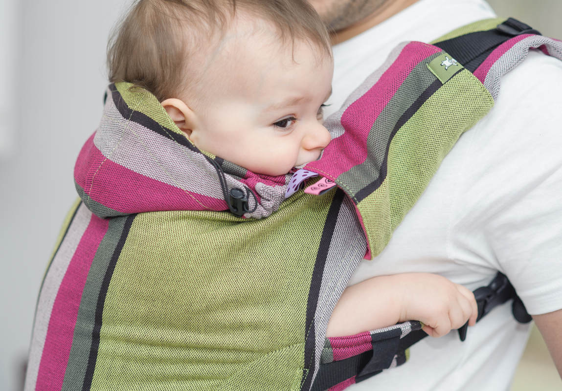 Drool Pads & Reach Straps Set, (60% cotton, 40% polyester) - LIME & KHAKI #babywearing