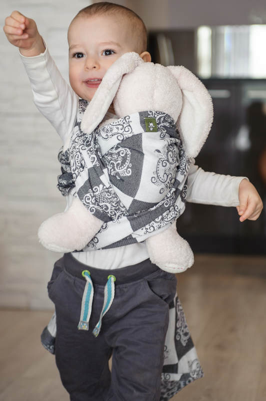Żakardowa chusta dla lalek, 100% bawełna - SREBRZYSTY MOTYL #babywearing