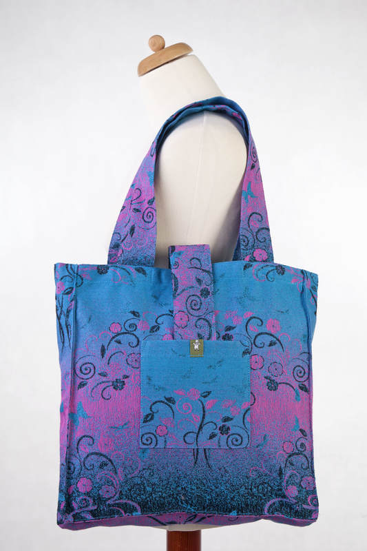 Shoulder bag made of wrap fabric (100% cotton) - DREAM TREE BLUE & PINK- standard size 37cmx37cm #babywearing