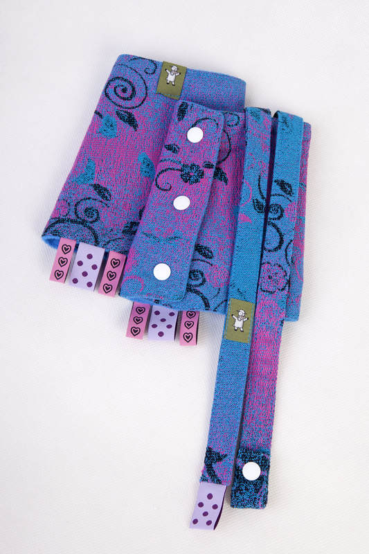 Drool Pads & Reach Straps Set, (60% cotton, 40% polyester) - DREAM TREE BLUE & PINK #babywearing