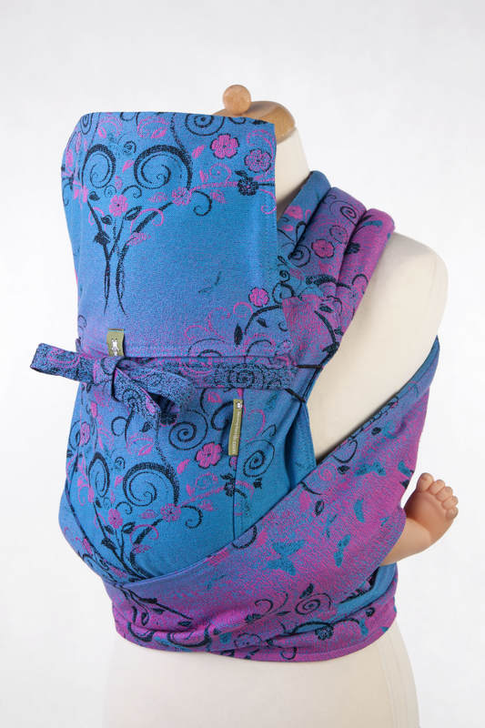 Mei Tai carrier Toddler with hood/ jacquard twill / 100% cotton /  DREAM TREE BLUE & PINK #babywearing