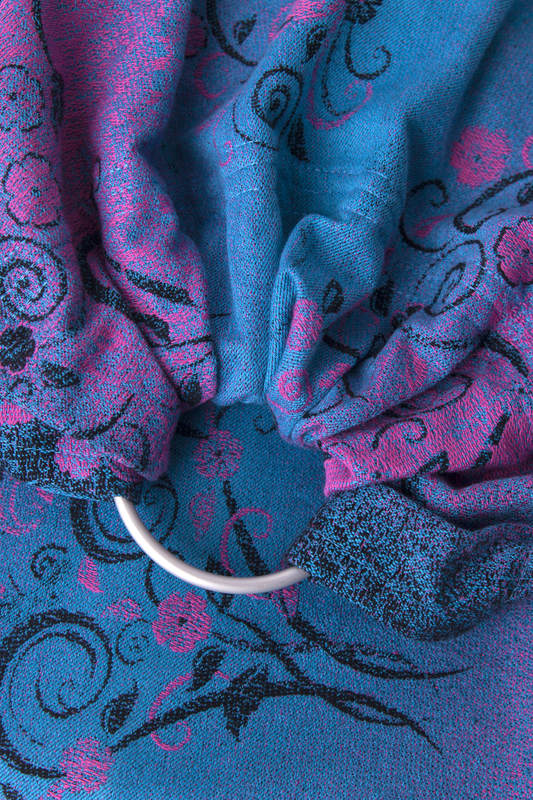 Ringsling, Jacquard Weave (100% cotton), with gathered shoulder - DREAM TREE BLUE & PINK - long 2.1m #babywearing
