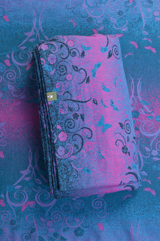 DREAM TREE BLUE & PINK, jacquard weave fabric, 100% cotton, width 140 cm, weight 240 g/m² #babywearing