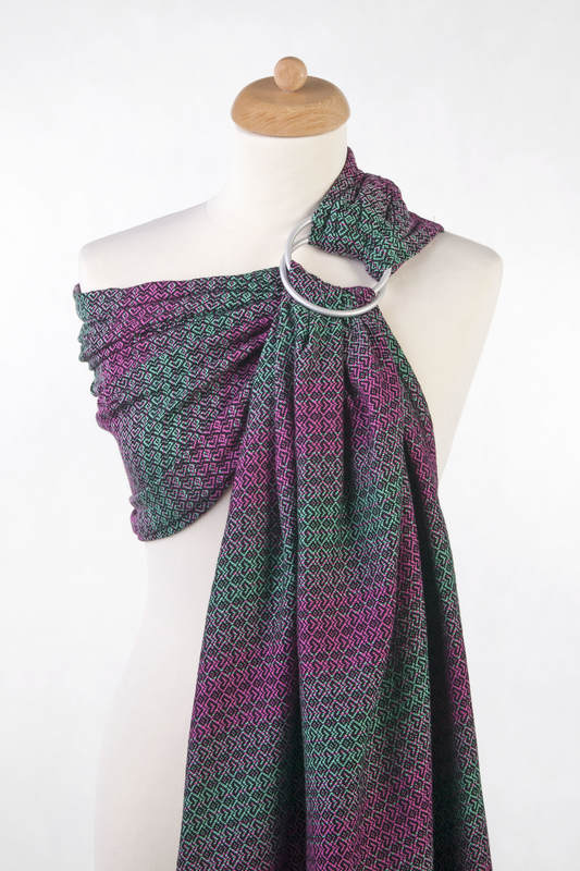 Żakardowa chusta kółkowa do noszenia dzieci, bawełna - LITTLE LOVE - ORCHIDEA - long 2.1m #babywearing