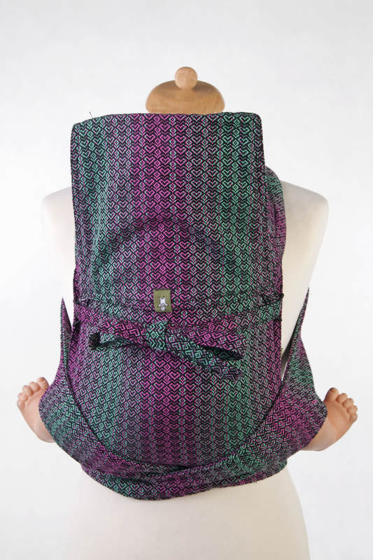 Mei Tai carrier Mini with hood/ jacquard twill / 100% cotton /  LITTLE LOVE - ORCHID #babywearing