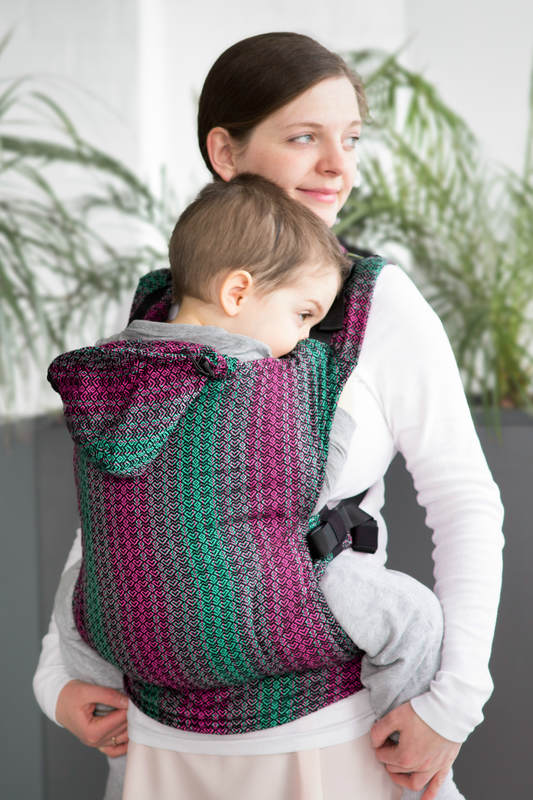 Ergonomic Carrier, Toddler Size, jacquard weave 100% cotton - LITTLE LOVE - ORCHID, Second Generation #babywearing
