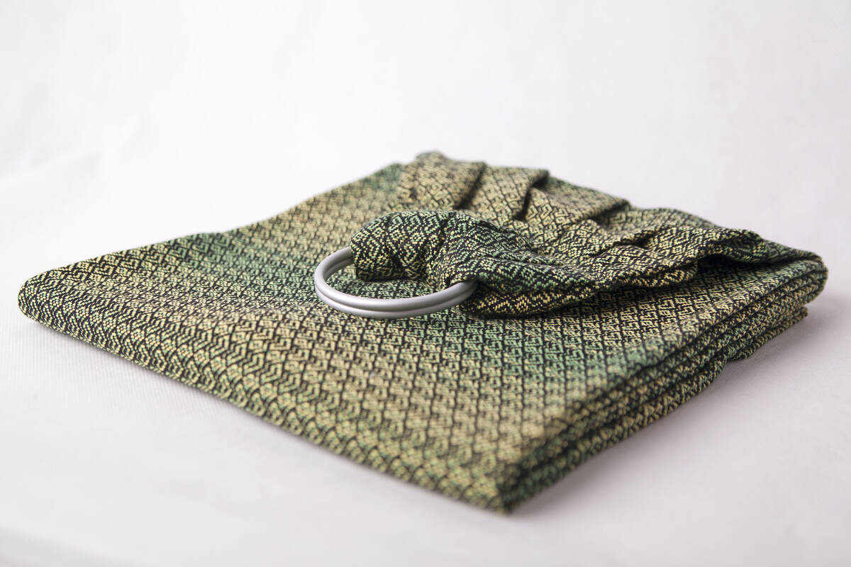 Ringsling, Jacquard Weave (100% cotton) - LITTLE LOVE - LEMON TREE - long 2.1m #babywearing