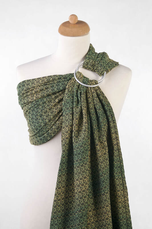 Ringsling, Jacquard Weave (100% cotton) - LITTLE LOVE - LEMON TREE - long 2.1m #babywearing