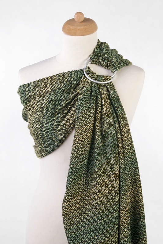 RingSling, Jacquardwebung (100% Baumwolle), Raffung an den Ringen - LITTLE LOVE LEMON TREE - long 2.1m #babywearing