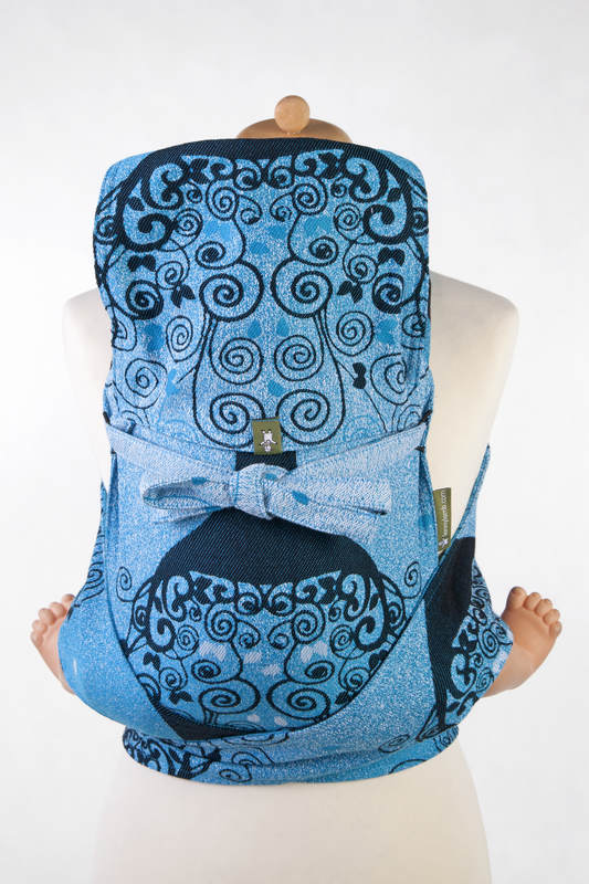 Mei Tai carrier Mini with hood/ jacquard twill / 100% cotton /  BLUE PRINCESSA #babywearing