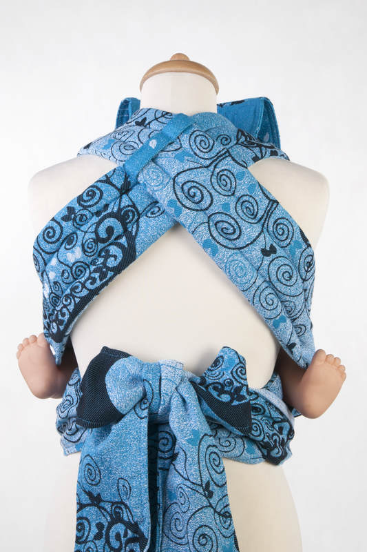 Mei Tai carrier Toddler with hood/ jacquard twill / 100% cotton /  BLUE PRINCESSA #babywearing