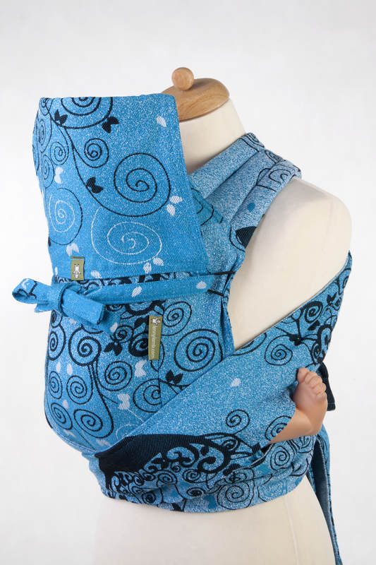 Mei Tai carrier Toddler with hood/ jacquard twill / 100% cotton /  BLUE PRINCESSA #babywearing