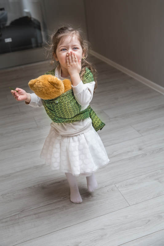 Żakardowa chusta dla lalek, 100% bawełna - LITTLE LOVE - DRZEWO CYTRYNOWE #babywearing