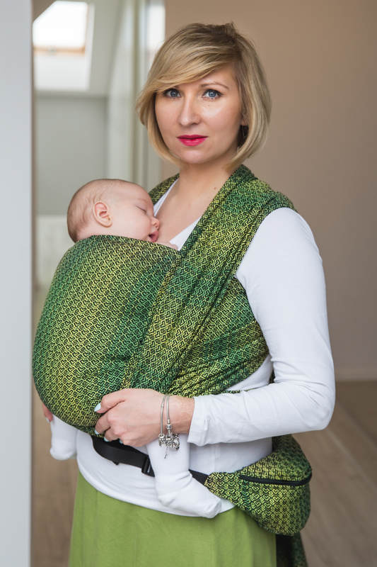 Baby Wrap, Jacquard Weave (100% cotton) - LITTLE LOVE - LEMON TREE - size S #babywearing