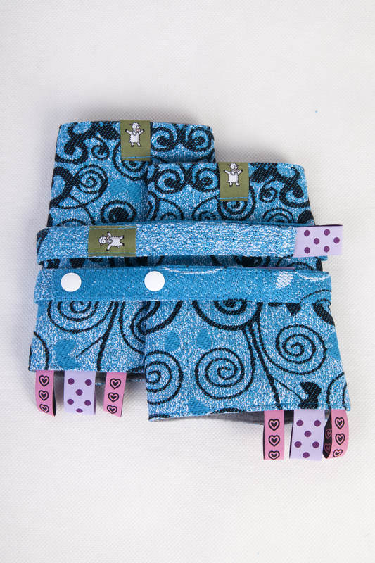 Drool Pads & Reach Straps Set, (60% cotton, 40% polyester) - BLUE PRINCESSA #babywearing