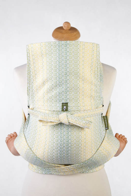 Mei Tai carrier Mini with hood/ jacquard twill / 100% cotton /  LITTLE LOVE - GOLDEN TULIP #babywearing
