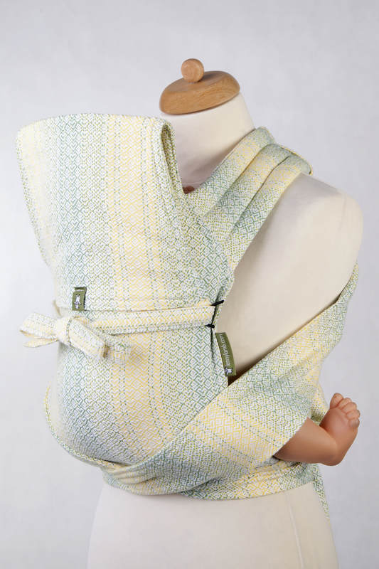 Mei Tai carrier Mini with hood/ jacquard twill / 100% cotton /  LITTLE LOVE - GOLDEN TULIP #babywearing