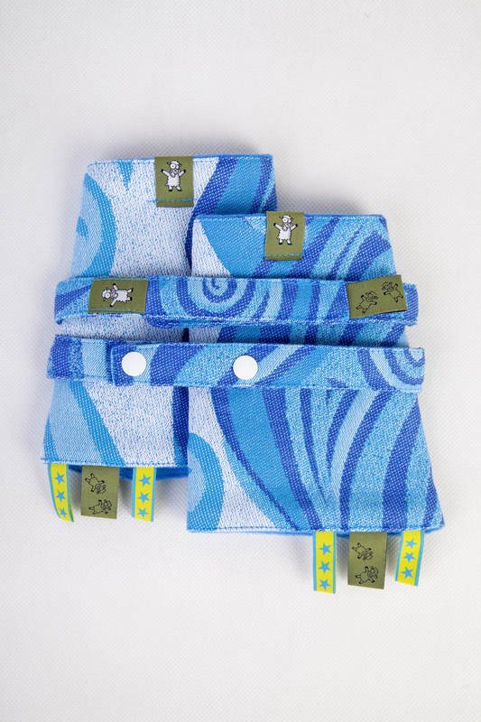 Drool Pads & Reach Straps Se, (60% cotton, 40% polyester) - BLUE WAVES 2.0 #babywearing