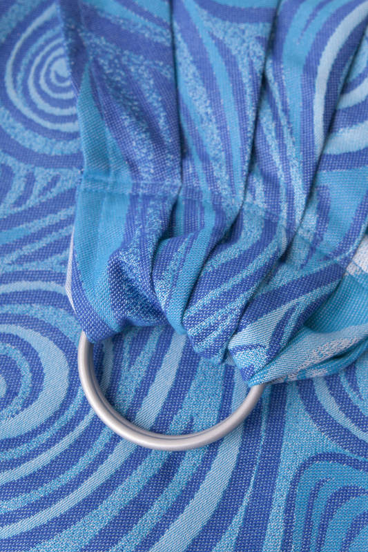 Ringsling, Jacquard Weave (100% cotton) - BLUE WAVES 2.0 - long 2.1m (Grade B) #babywearing