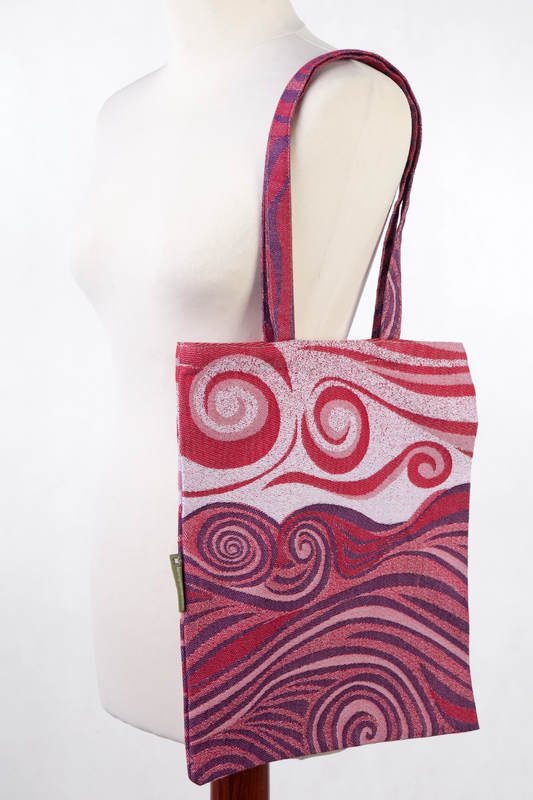 Shopping bag made of wrap fabric (100% cotton) - MAROON WAVES  #babywearing