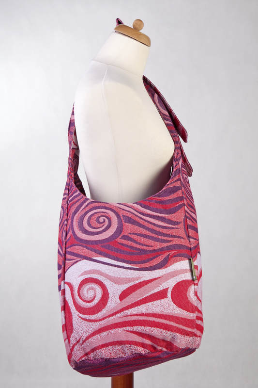 Hobo Bag made of woven fabric (100% cotton) - MAROON WAVES #babywearing