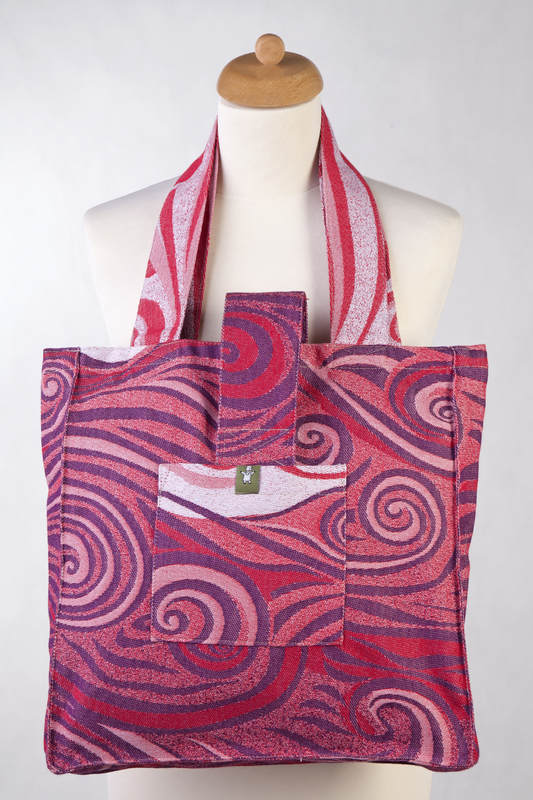 Shoulder bag made of wrap fabric (100% cotton) - MAROON WAVES - standard size 37cmx37cm #babywearing