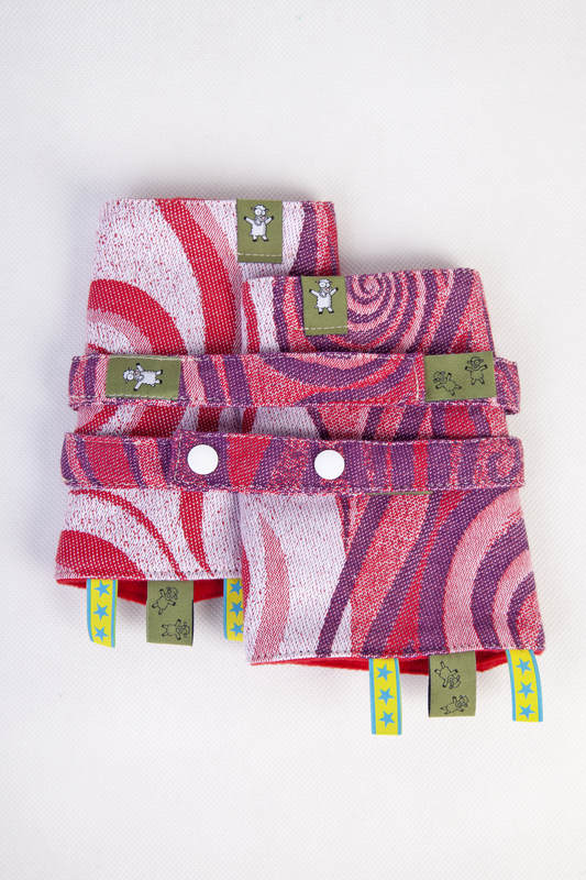 Drool Pads & Reach Straps Set, (60% cotton, 40% polyester) - MAROON WAVES #babywearing