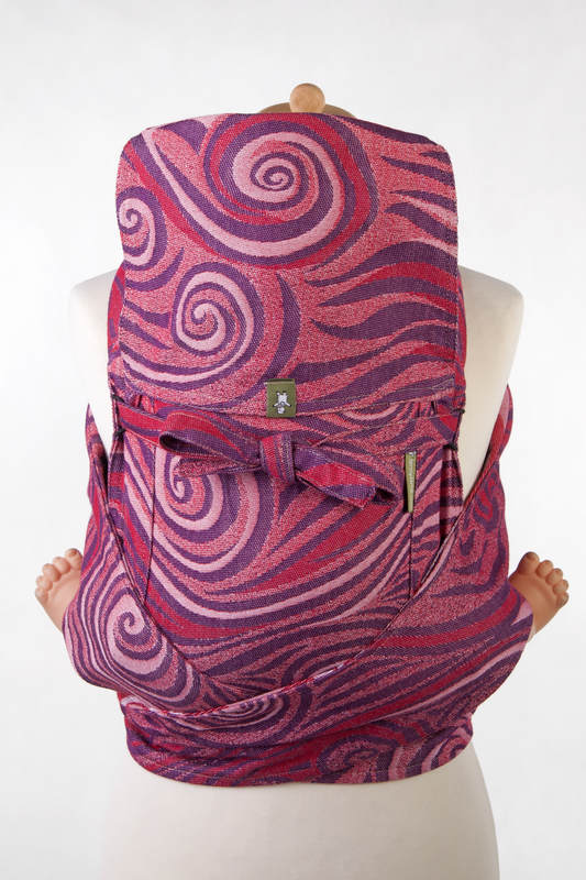 Mei Tai carrier Toddler with hood/ jacquard twill / 100% cotton /  MAROON WAVES #babywearing