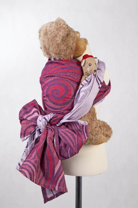 Żakardowa chusta dla lalek, 100% bawełna - BORDOWE FALE #babywearing
