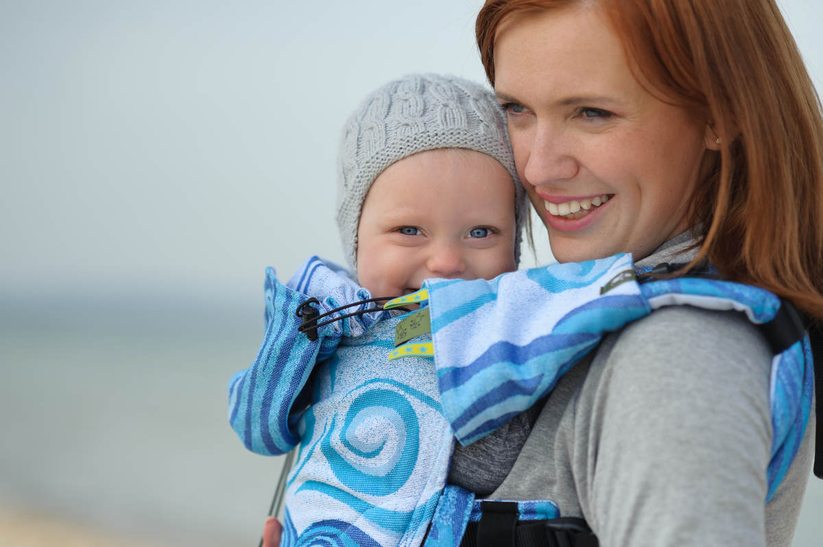 Drool Pads & Reach Straps Se, (60% cotton, 40% polyester) - BLUE WAVES 2.0 #babywearing