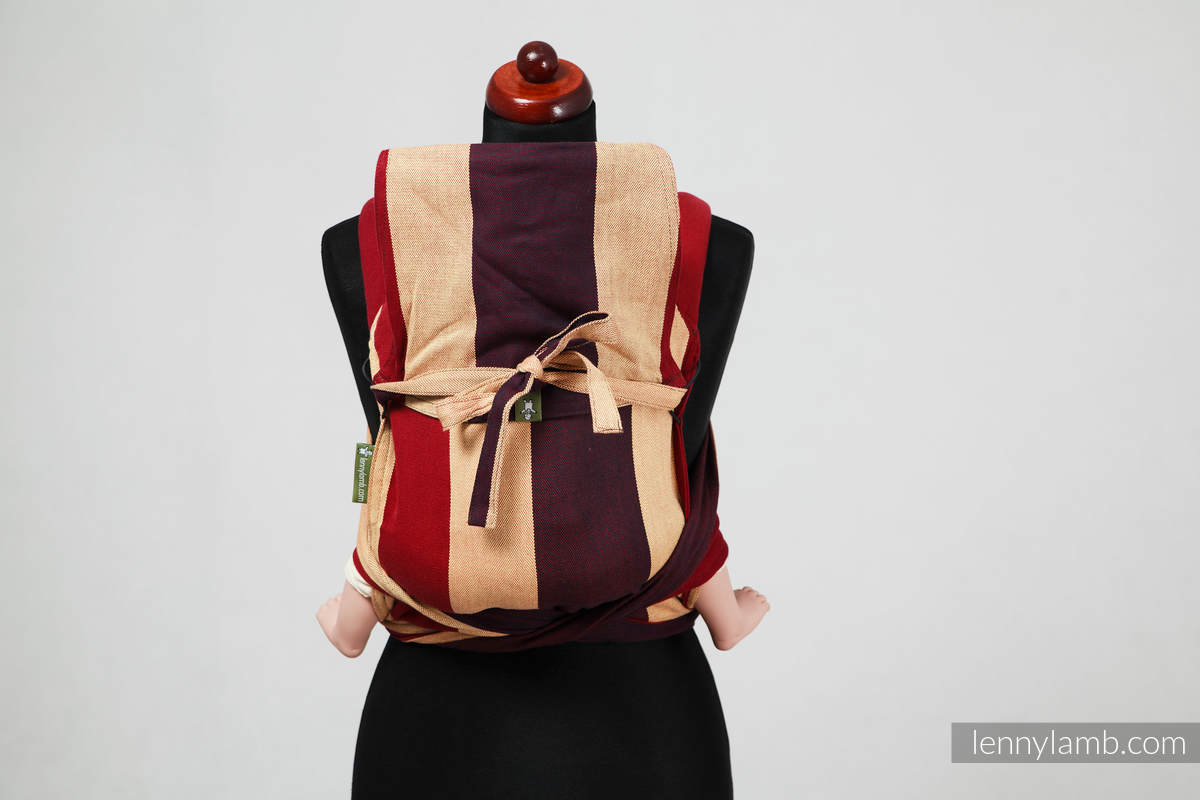 MEI-TAI carrier Mini, broken-twill weave - 100% cotton - with hood, Burgundy #babywearing