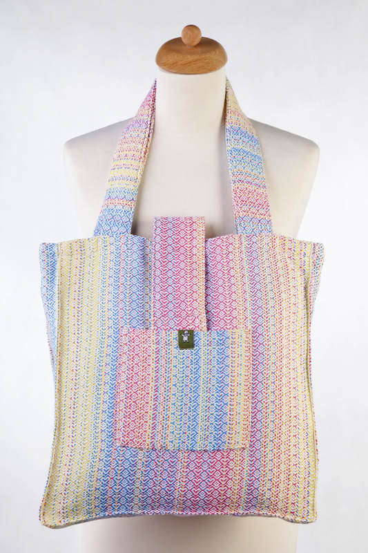 Shoulder bag made of wrap fabric (60% cotton, 28% Merino wool, 8% silk, 4% cashmere) - LITTLE LOVE - DAZZLE - standard size 37cmx37cm #babywearing