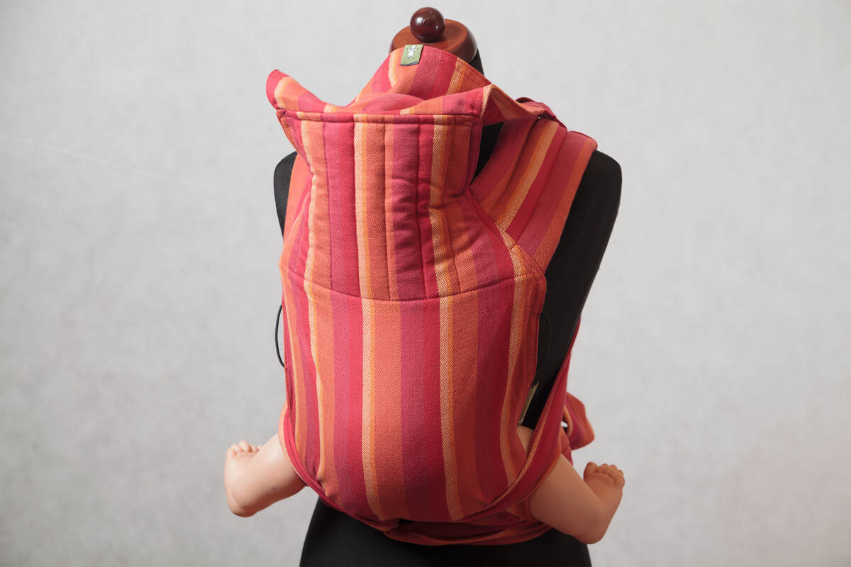 Nosidełko dla dzieci MEI-TAI MINI, bawełna, splot diamentowy, z kapturkiem, Indie #babywearing