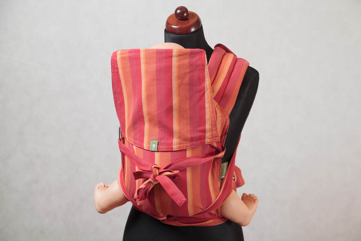 Nosidełko dla dzieci MEI-TAI MINI, bawełna, splot diamentowy, z kapturkiem, Indie #babywearing