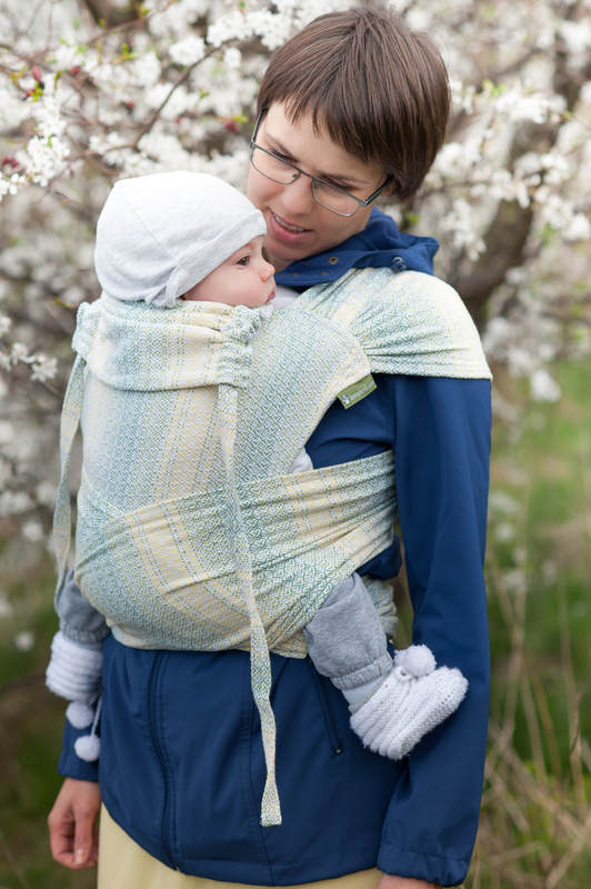WRAP-TAI carrier Toddler with hood/ jacquard twill / 100% cotton / LITTLE LOVE - GOLDEN TULIP #babywearing