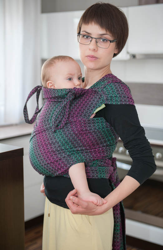 WRAP-TAI carrier Mini with hood/ jacquard twill / 100% cotton / LITTLE LOVE - ORCHID #babywearing