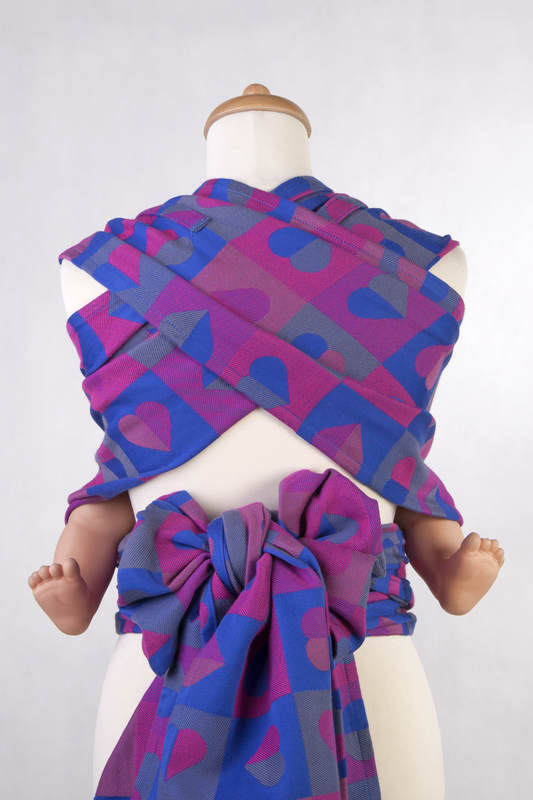 Nosidełko dla dzieci WRAP-TAI MINI, bawełna, splot żakardowy, z kapturkiem, BICIE SERCA - CHLOE #babywearing