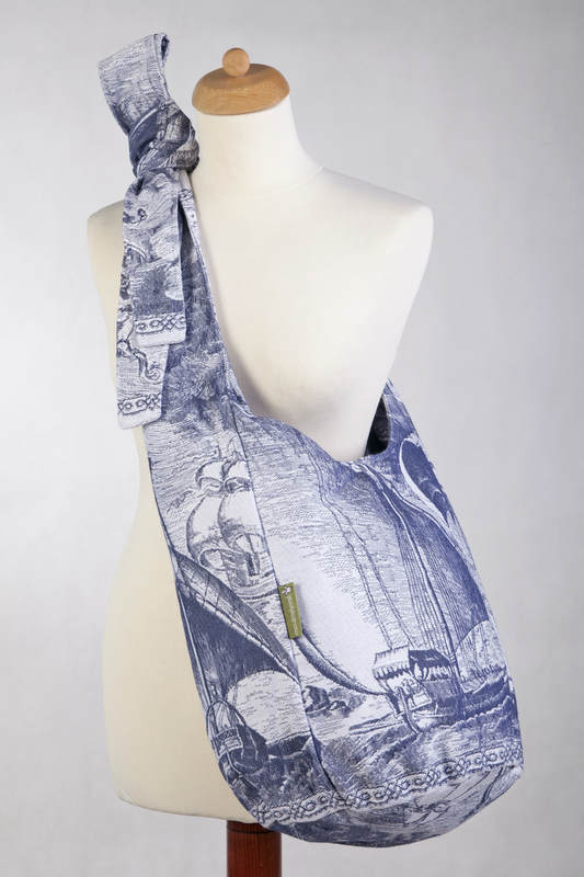 Hobo Bag made of woven fabric (100% cotton - GALLEONS NAVY BLUE & WHITE #babywearing
