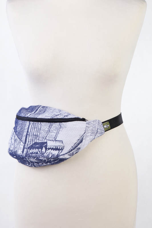 Waist Bag made of woven fabric, (100% cotton) - GALLEONS NAVY BLUE & WHITE #babywearing